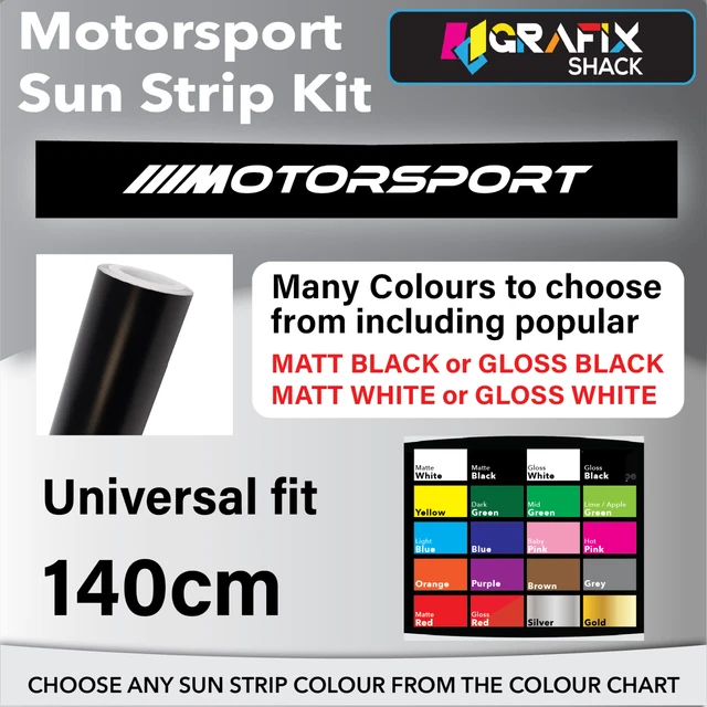 SUN STRIP MOTORSPORT PERFORMANCE UNIVERSAL FIT CAR Windscreen SunStrip ...
