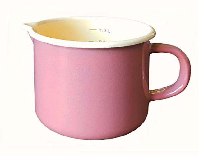 (TG. 20  x  11  x  13 cm) Krüger Karl Latte pentola, Smalto, Rosa, 20 x 11 x 13
