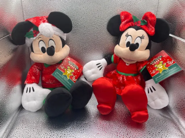 Disney Mickey & Minnie Mouse Christmas Holiday Classics Plush Set of 2, NWT