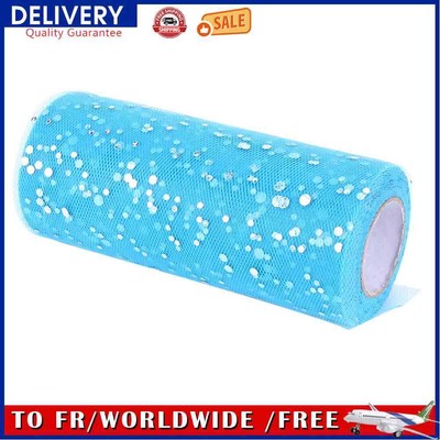 Scintillante Nastro Rotolo Tulle Glitter Tulle Bobina 6 Pollici da 25 Yarde Argento 