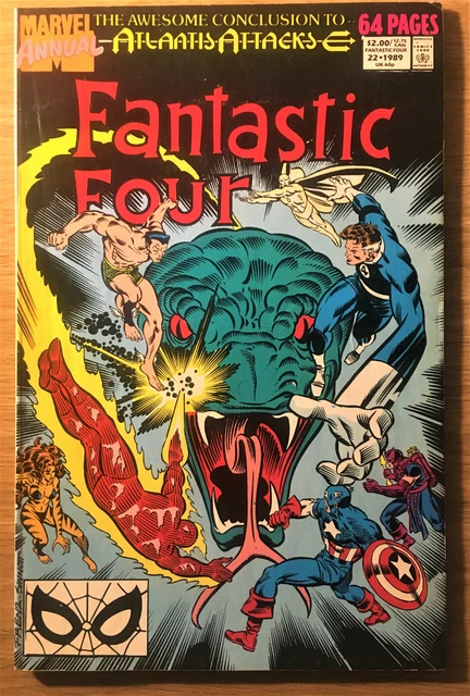 Fantastic Four Annual Vol 1 #22 64 Pages 1989 Atlantis Attacks Great Condition 