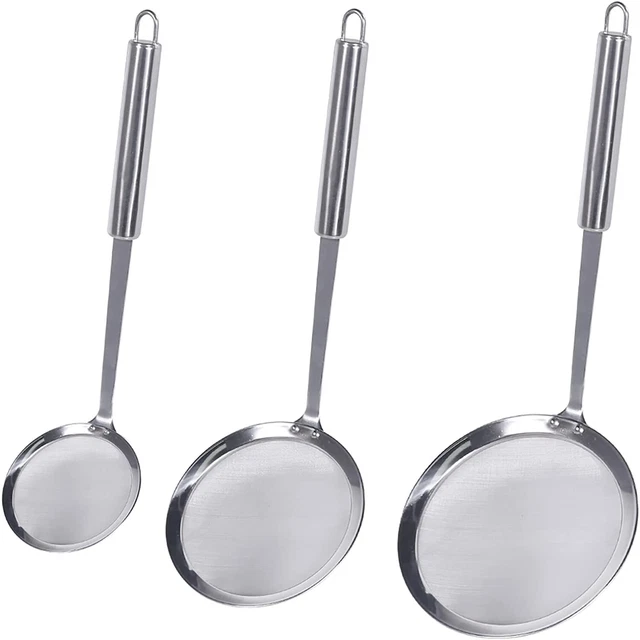 Küchensieb Set 3 Stück Abtropfsieb Edelstahl Handsieb Mehlsieb Passiersieb Sieb