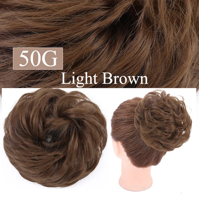 Natural As Human Curly Messy Bun Hair Piece Scrunchie Fake Hair Extension Updo
