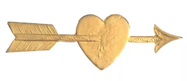 Arrow and Heart Emblem Orange Lodge Order Gold Gilt Plated for Collarette Sash