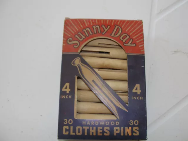 Vintage Sunny Day Hardwood Clothes Pins