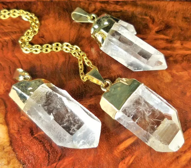 Quartz Necklace  Raw Crystal Point Pendant LR20 Healing Crystals And Stones
