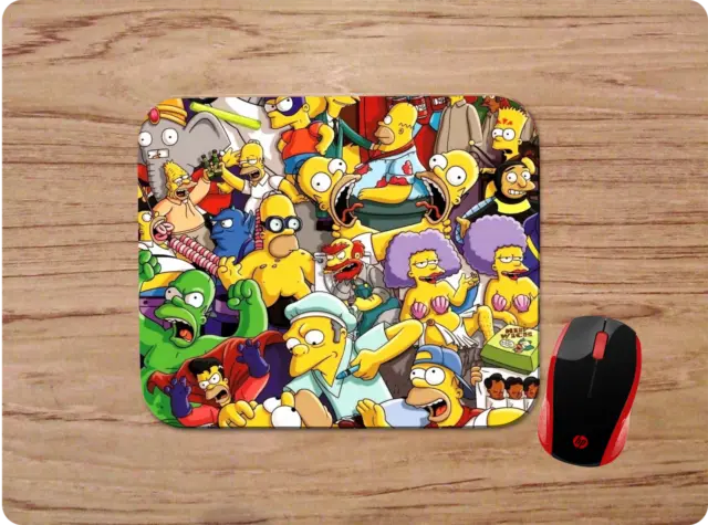 The Simpsons Character Collage Design 2 Custom Computer Mouse Pad Mat Nonslip