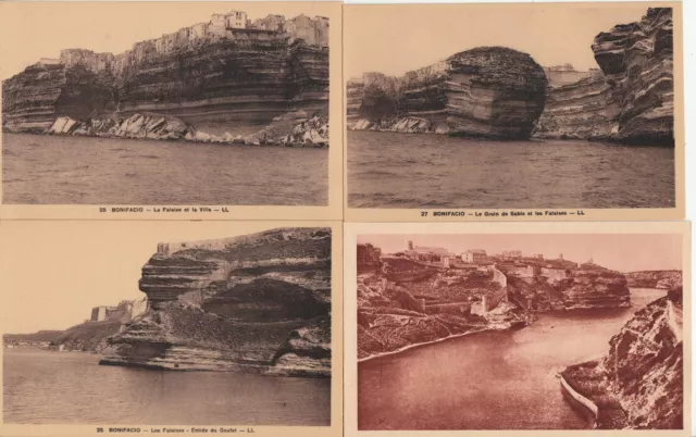Lot de 4 cartes postales anciennes old postcards BONIFACIO 1