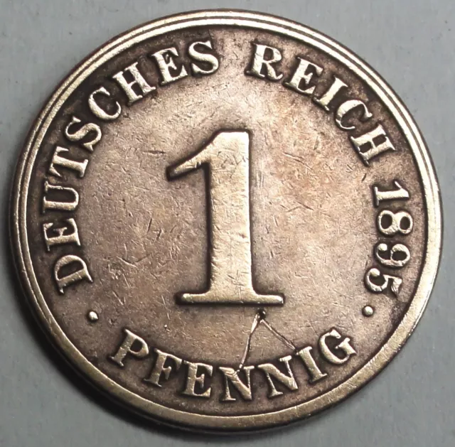 Deutsches Kaiserreich - 1 Pfennig 1895 J - kleiner Reichsadler ss-vz /vf-xf