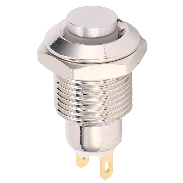 MOMENTARY PUSH BUTTON Inching Start Switch On Off Metal High Round Head ...