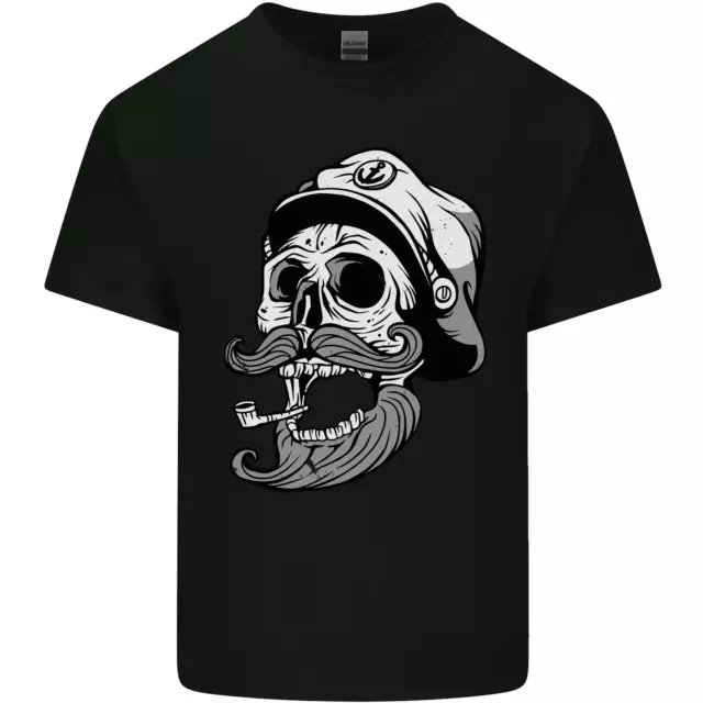 Old Sailor Skull Sailing Captain Mens Cotton T-Shirt Tee Top