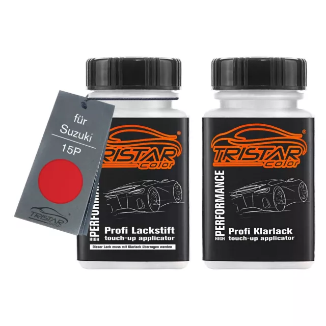 Autolack Lackstift Set für Suzuki 15P Saint Germain Red Basis Klarlack je 50ml