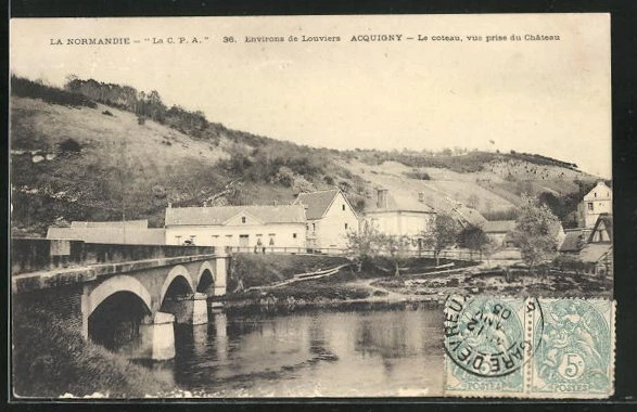 CPA Acquigny, le coteau, vue prise du Chateau 1905