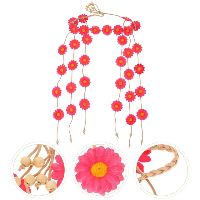9 pezzi ghirlanda con fascia per capelli - AWAYTR corona floreale bohémien per donna accessori per capelli ragazza per festa di matrimonio multicolore (multicolore B
