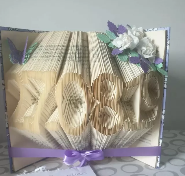 Folded Book Art Personalised Date First 1st Paper Wedding Anniversary Love Gift