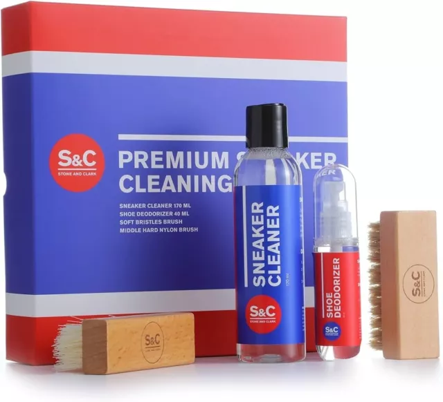 Premium Sneaker Trainer Cleaning Kit Shoe Care Cleaner Deodoriser Trainers Spray