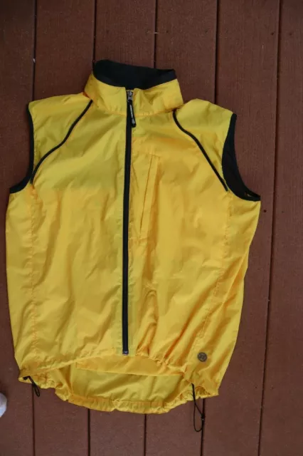 Black & Bright Yellow NOVARA Zip Front Cycling Vest Large