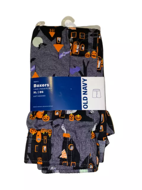 NWT OLD NAVY Men's Boxer Underwear M/XL/XXL Halloween Gray Purple Pumpkin New