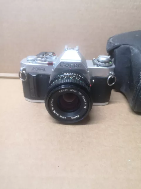 Canon AV-1 SLR Film Camera With FD 50mm 1.8 Lens Vintage 3151