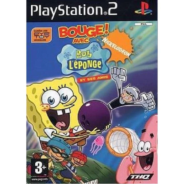 Jeu PS2 Bob L'Éponge Contre Les Robots - Version PAL, Bon état, Instructions Incluses