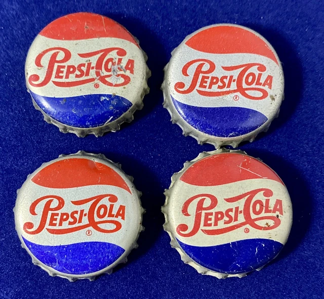 PEPSICOLA LOT OF 4 Cork Lined Soda Bottle Cap Caps Used Vintage £9.47 PicClick UK