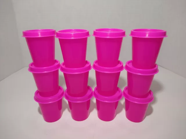 Tupperware Midgets Set of 12 HOT PINK/FUSCHIA RARE EUC