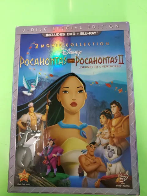Pocahontas 2-Movie Collection (3 Disc Set, Blu Ray/DVD/DVD, 2012) Pre-owned