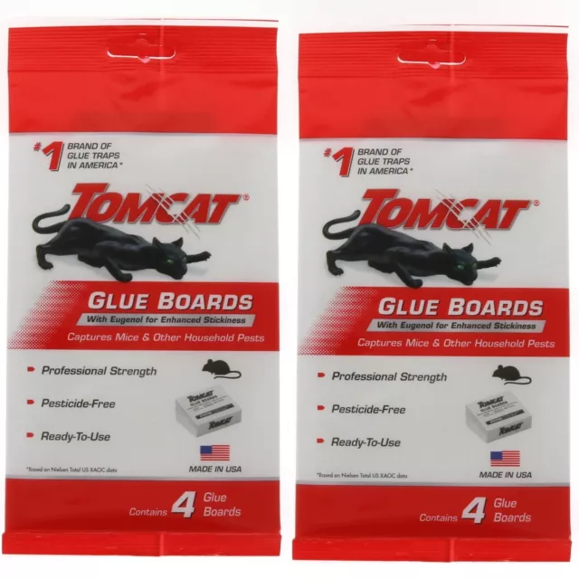 (2) Tomcat Mice Spider Insect Sticky Glue Traps 4ct ~ New