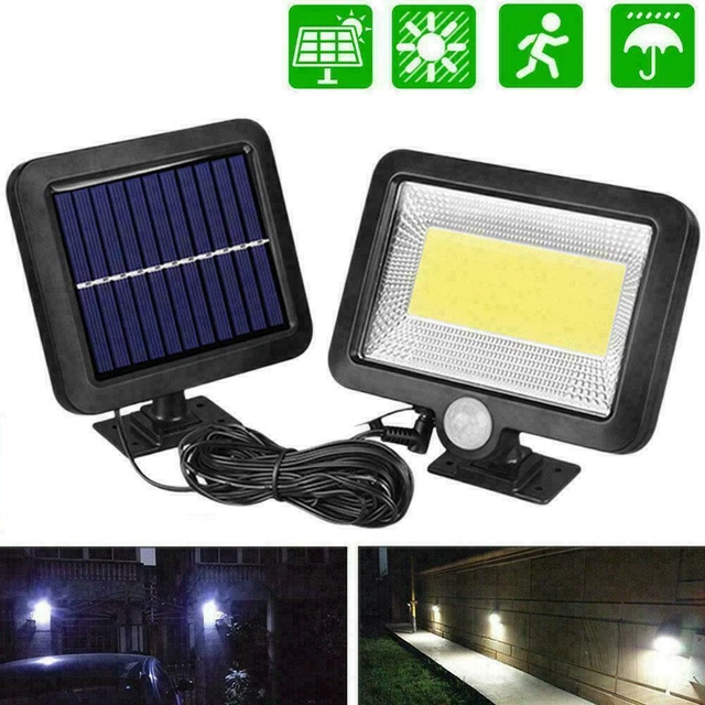 100LED COB énergie solaire PIR capteur de mouvement lampe sécurité s'allume