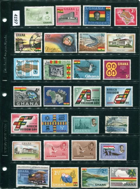 #4197-GHANA-nice selection of 195+ Used/MH/MNH stamps from various years