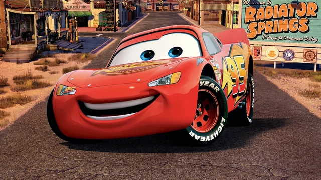 'Cars' Lightning Mcqueen Paisaje Impresión de Lona Arte de Pared - Opciones de Tamaño