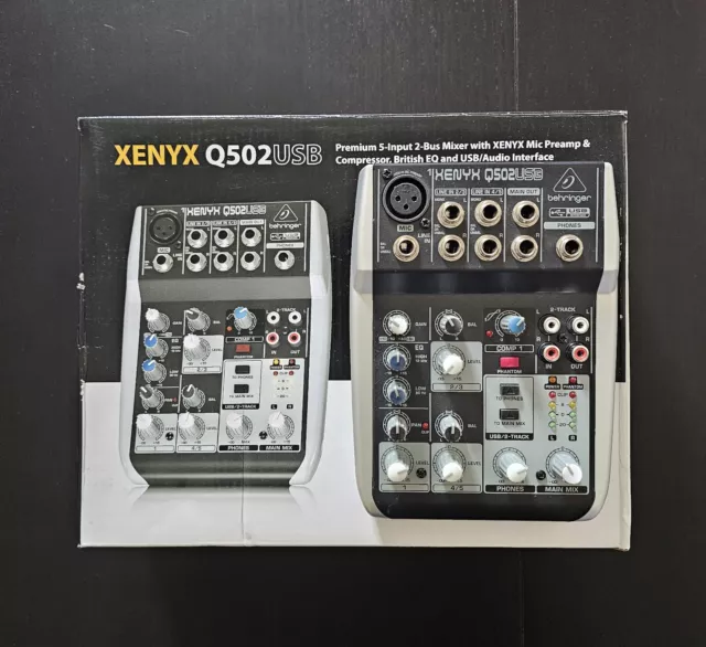 Mixer Audio Behringer XENYX Q502USB 5 ingressi preamplificato COME NUOVO