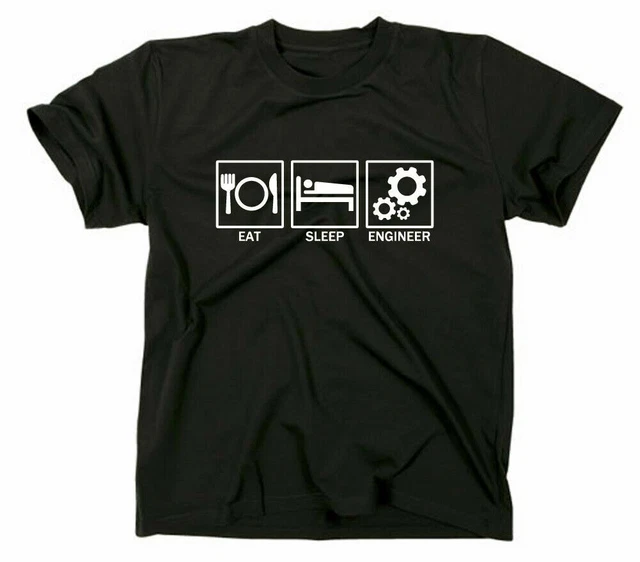 Eat Sleep Ingegnere Divertente T-Shirt Ingenieur Regalo Motto Detto Maglietta
