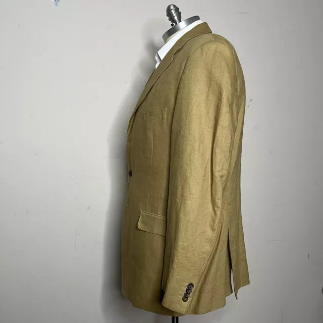 Sean John Blazer Mens Classic Fit Beige Linen  50R Jacket 2