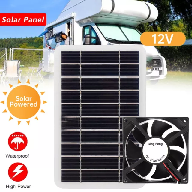 Solar Panel Fan Solar Powered Exhaust Fan Greenhouse Pet House Mini Cooling Fan