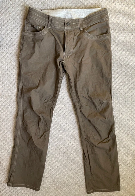 KUHL Kanvus Vintage Patina Dye Pantaloni Escursionistici Elasticizzati 34x32 Uomo Cachi All'aperto