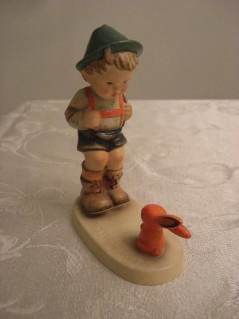 Hummel Goebel Figurine  Sensitive Hunter boy with rabbit