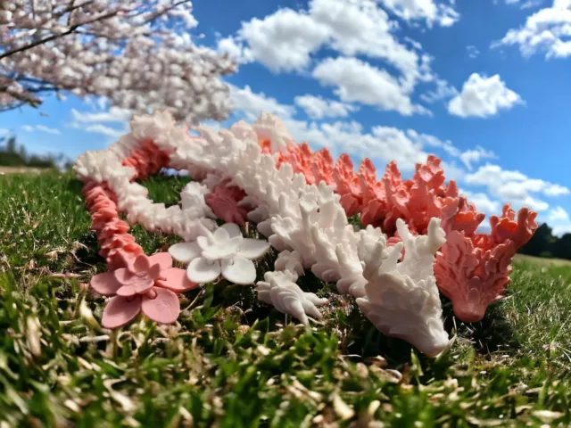 3d print, Cherry Blossom Dragon, for mom, floral dragon, gift for wife, flower