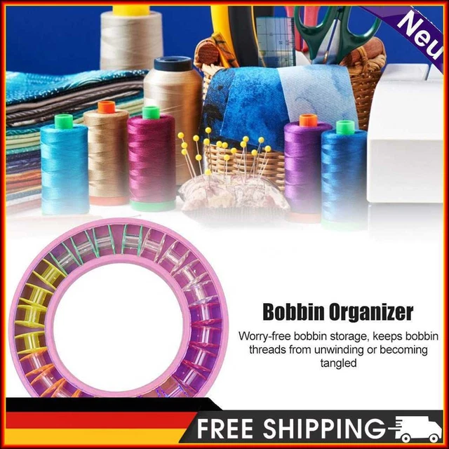 Hágalo usted mismo Soporte de bobina portátil agujas redondas de silicona Ahorro herramienta de costura (rosa)