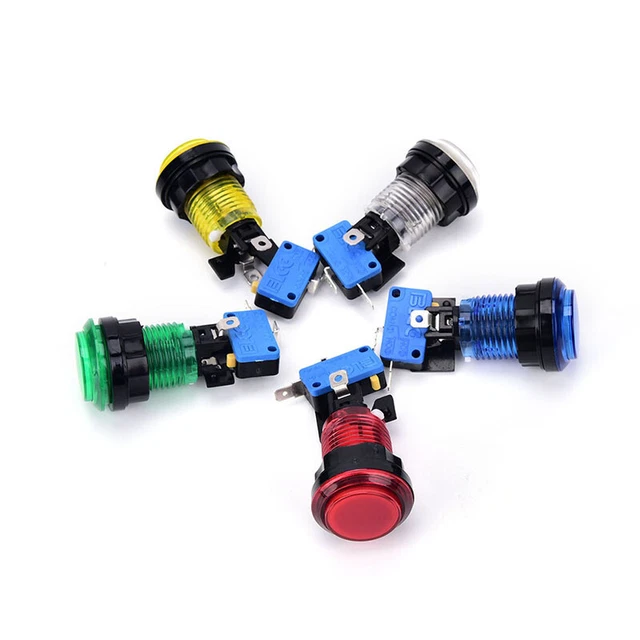 1pc round lit illuminated arcade video game push button switch LED light la^GA