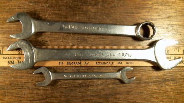 3  Piece Set PAR-X Tools By Snap-On SAE Wrenches Made in USA