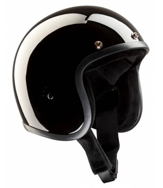 CASCO MOTO NERO BRILLO BANDIT Open Jet Casco Jet Custom NON OMOLOGATO