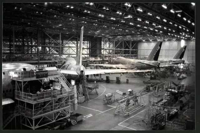 Fotografie Everett, Boeing-Flugzeugfabrik, Flugzeug Boeing 747 Jumbo Jet