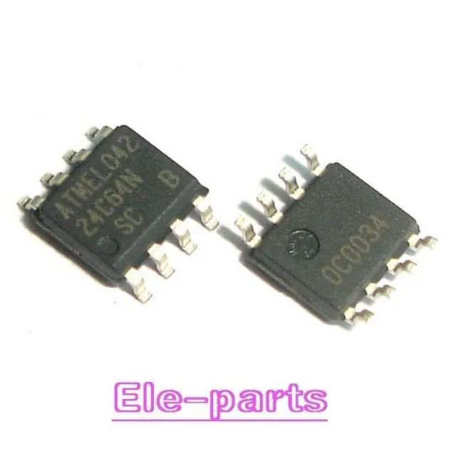 100 PCS AT24C64N-10SC SOP-8 AT24C64 24C64 24C64N SMD-8 Serial EEPROM IC Chip