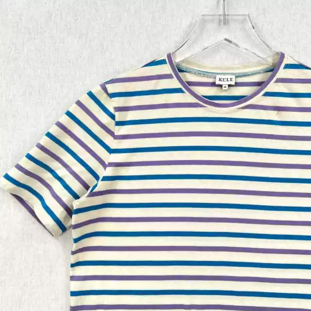 KULE T-shirt Womens XS Cream The Modern Shirt Striped Short Sleeve Crew Neck 3