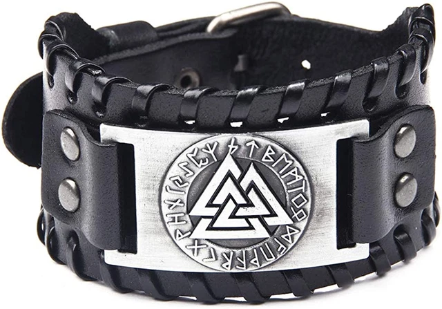 Punk Braided Rope Alloy Bracelet Bangle Wristband PU Leather Bracelet Mens Leat