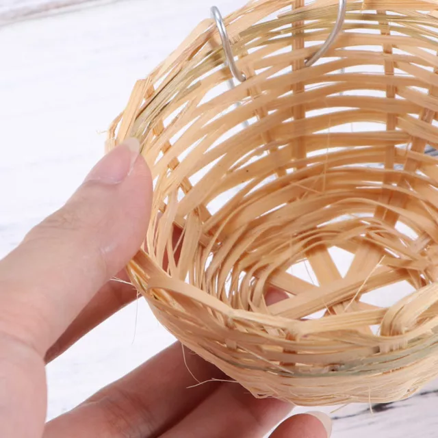 7 Pcs Bamboo Bird's Nest Weaving Wicker Storage Baskets Hut Nests Woven