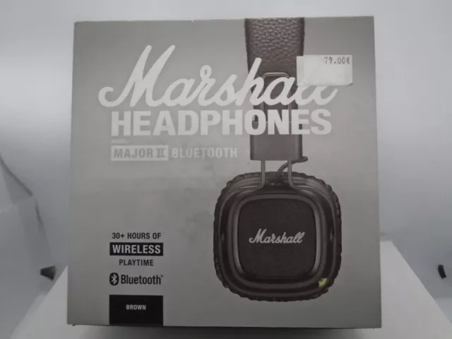 Marshall Major II Bluetooth Headphones Brown FAULTY for spares or repair