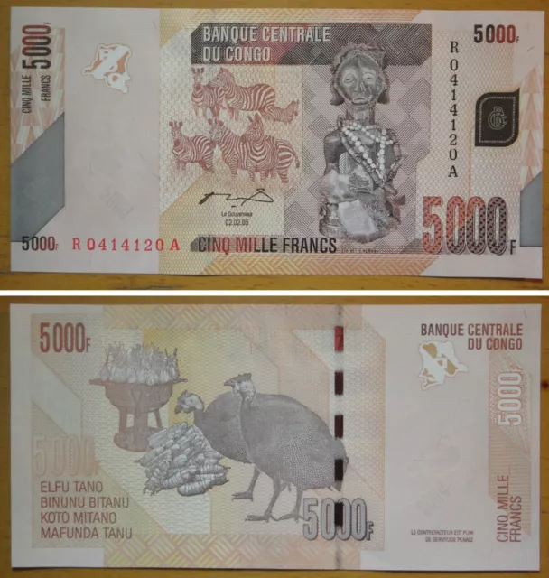 Congo Paper Money 5000 Francs UNC 〓