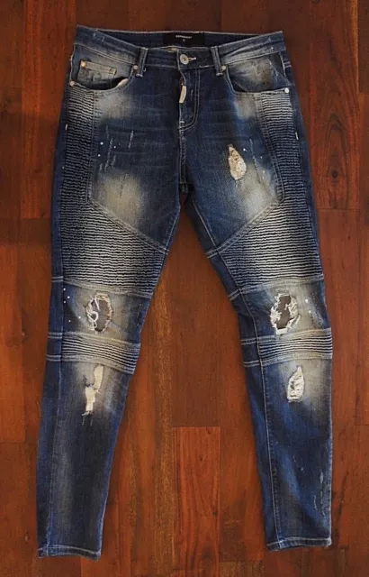 REPRESENT Destroyed Biker Denim Jeans (Mens 30)